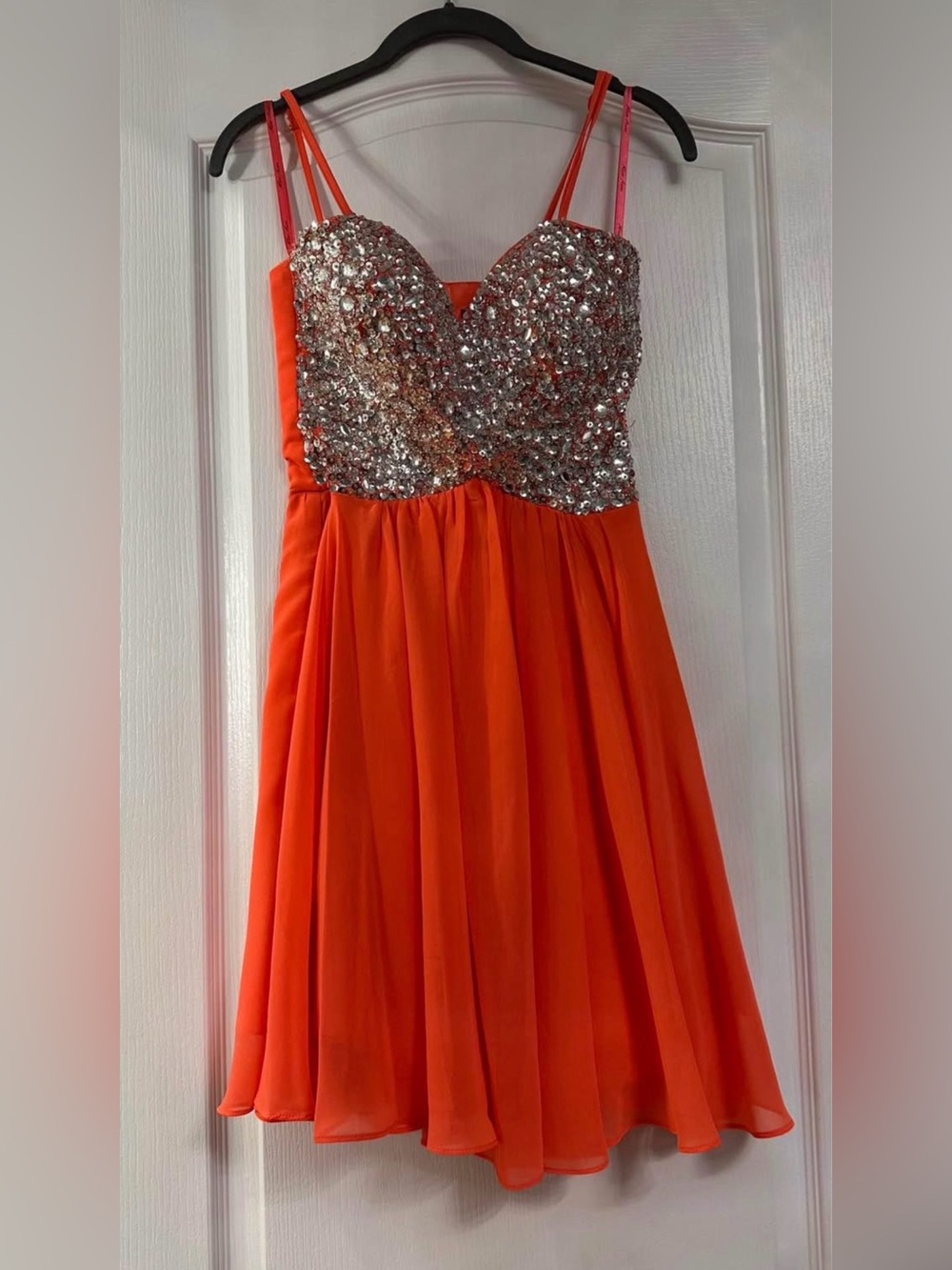 Women’s Coral Sequin Cocktail Party Dress